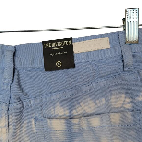 Blank NYC The Rivington High Rise Tapered Blue/White Tie Dye Jeans Women Sz 30 - Picture 7 of 8